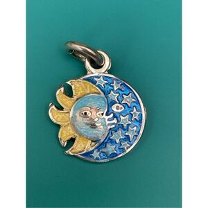 Sun Moon .980 Sterling Silver Jewelry Charm #stars #vintage